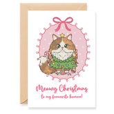 Persian Calico Cat Merry Christmas Card
